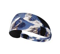 WHJWZY Elastic Exercise Headband - Soft and Breathable Headband for Running, Cycling, Yoga, and More Alps Snow Mountains Printing