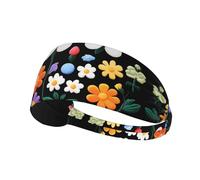 WHJWZY Elastic Exercise Headband - Soft and Breathable Headband for Running, Cycling, Yoga, and More Beautiful Little Flower Printing