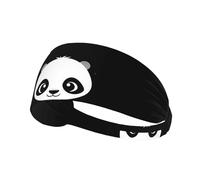 WHJWZY Elastic Exercise Headband - Soft and Breathable Headband for Running, Cycling, Yoga, and More Black and White Bear Head Printed