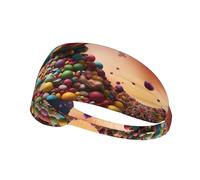 WHJWZY Elastic Exercise Headband - Soft and Breathable Headband for Running, Cycling, Yoga, and More Chameleon in The Candy Pile Printed