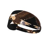 WHJWZY Elastic Exercise Headband - Soft and Breathable Headband for Running, Cycling, Yoga, and More Eagle with Wings Spread Printing