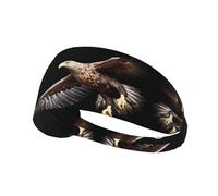 WHJWZY Elastic Exercise Headband - Soft and Breathable Headband for Running, Cycling, Yoga, and More Eagle in The Sky Printing