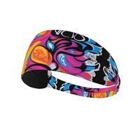 WHJWZY Elastic Exercise Headband - Soft and Breathable Headband for Running, Cycling, Yoga, and More Graffiti Soul Printing