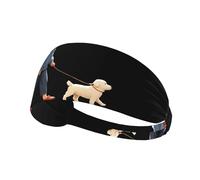 WHJWZY Elastic Exercise Headband - Soft and Breathable Headband for Running, Cycling, Yoga, and More Little Girl Walking The Dog Printed