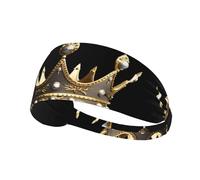 WHJWZY Elastic Exercise Headband - Soft and Breathable Headband for Running, Cycling, Yoga, and More The King's Crown Printing