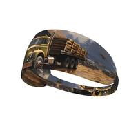 WHJWZY Elastic Exercise Headband - Soft and Breathable Headband for Running, Cycling, Yoga, and More Transport Truck on The Farm Printed