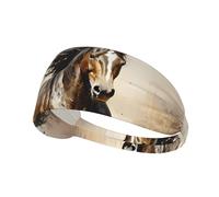 WHJWZY Elastic Exercise Headband - Soft and Breathable Headband for Running, Cycling, Yoga, and More Western Horse Picture