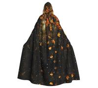 WHJWZY Falling leaves in the rain Picture aldult Halloween Hooded Cloak for men and womenused for parties prom