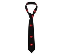 WHJWZY Fashion Men's Necktie - Printed Silk Tie for Business daily work party 57X3.1 inchs Kiss the lips Printed, Black, One Size