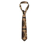 WHJWZY Fashion Men's Necktie - Printed Silk Tie for Business daily work party 57X3.1 inchs Lovely Labrador Printed, Black, One Size