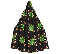 WHJWZY Flowers facing the sun Printing aldult Halloween Hooded Cloak for men and womenused for parties prom