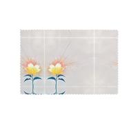 WHJWZY Glorious Yellow Flower in Bloom Pattern Placemats for Dining Table 6-Piece Set Table mat 12x18 in for Kitchen Dining Decoration Washable Easy to Clean
