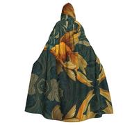 WHJWZY Goldfish in the vortex Pattern aldult Halloween Hooded Cloak for men and womenused for parties prom