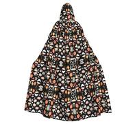 WHJWZY Little people image drawing Picture aldult Halloween Hooded Cloak for men and womenused for parties prom