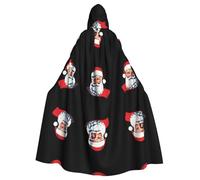 WHJWZY Santa Claus fulfilling his wish Pattern aldult Halloween Hooded Cloak for men and womenused for parties prom