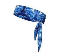 WHJWZY Sports Head Tie - Comfortable and Stylish Headband for Exercise and Sports Activities Blue Dolphin in The Ocean Pattern