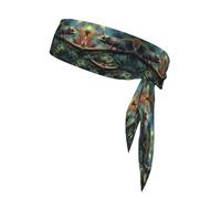WHJWZY Sports Head Tie - Comfortable and Stylish Headband for Exercise and Sports Activities Chameleons in The Rainforest Printed