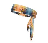 WHJWZY Sports Head Tie - Comfortable and Stylish Headband for Exercise and Sports Activities Little Bear Next to The Bouquet Pattern