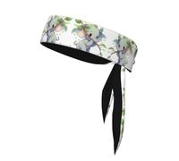 WHJWZY Sports Head Tie - Comfortable and Stylish Headband for Exercise and Sports Activities Little Elephant Holding a Branch Printing