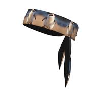 WHJWZY Sports Head Tie - Comfortable and Stylish Headband for Exercise and Sports Activities Little Penguin Learning to Walk Printing