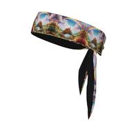 WHJWZY Sports Head Tie - Comfortable and Stylish Headband for Exercise and Sports Activities Little World Under The Rainbow Printing