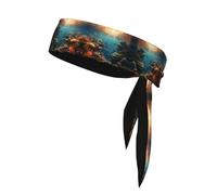 WHJWZY Sports Head Tie - Comfortable and Stylish Headband for Exercise and Sports Activities Small Fish Paradise Printing