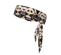 WHJWZY Sports Head Tie - Comfortable and Stylish Headband for Exercise and Sports Activities Three Pandas Pattern