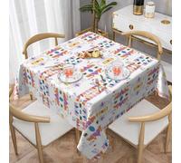 WHJWZY Square Decorative Tablecloth 60"x60" - Quality Waterproof Fabric for Dining Table Protection and Decoration Small Animal Art Painting Pattern