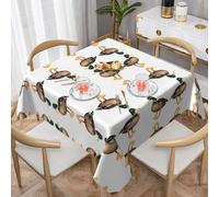 WHJWZY Square Decorative Tablecloth 60"x60" - Quality Waterproof Fabric for Dining Table Protection and Decoration Wild Duck Pattern