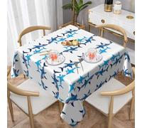 WHJWZY Square Decorative Tablecloth 60"x60" - Quality Waterproof Fabric for Dining Table Protection and Decoration Tribal Shark Pattern