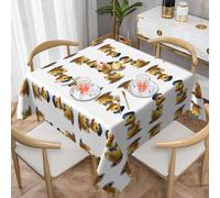WHJWZY Square Decorative Tablecloth 60"x60" - Quality Waterproof Fabric for Dining Table Protection and Decoration Yellow Duck hat Pattern