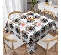 WHJWZY Square Decorative Tablecloth 60"x60" - Quality Waterproof Fabric for Dining Table Protection and Decoration Space Pod Pattern