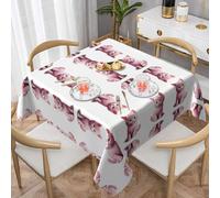 WHJWZY Square Decorative Tablecloth 60"x60" - Quality Waterproof Fabric for Dining Table Protection and Decoration Smiling Kitten Pattern