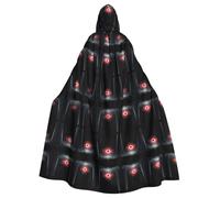 WHJWZY The Eye of Terror in the Forest Pattern aldult Halloween Hooded Cloak for men and womenused for parties prom
