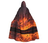 WHJWZY The geese at sunset Printing aldult Halloween Hooded Cloak for men and womenused for parties prom