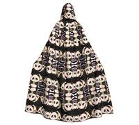 WHJWZY Three pandas Pattern aldult Halloween Hooded Cloak for men and womenused for parties prom