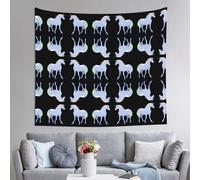 WHJWZY Unicorn Silhouette Pattern Quality Decor Tapestry 60x51 in : Soft, lightweight Suitable for wall hanging tapestries