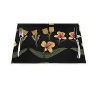 WHJWZY Woven Placemat 1 18x12 in Heat Resistant Non Slip Washable Table Mat Strange Flowers Pattern
