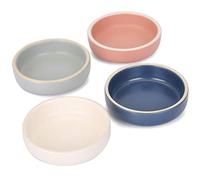 WHJY 3.5 inches Set of 4 Modern Ceramic Porcelain Tableware Serving Dishes, Matte Glaze Appetizer Plates, Stackable Ramekins