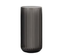 WHJY Cylindrical Gray Glass Vase, Vintage Flower Vase, Hand Blown Glass Vase, Decor for Dining Table Centerpiece Décor - 7.5 inches