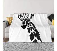 WHJYCC Black and white giraffe Blankets, women's flannel blankets, bedding, home decor, suitable for sofas, beds, camping, 80x60 inches (200x150 centimeters)