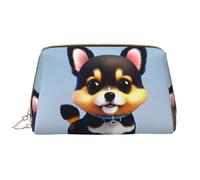 WHJYCC Card Love Fancy Puppy Cosmetic Bag, Large Waterproof Leather Cosmetic Bag, Portable Toiletry Bag for Women with Zipper, Travel Essentials, White, One Size