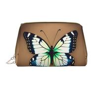 WHJYCC Cute little butterfly Cosmetic Bag, Large Waterproof Leather Cosmetic Bag, Portable Toiletry Bag for Women with Zipper, Travel Essentials, White, One Size