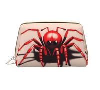 WHJYCC Cute little red spider Cosmetic Bag, Large Waterproof Leather Cosmetic Bag, Portable Toiletry Bag for Women with Zipper, Travel Essentials, White, One Size
