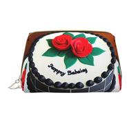 WHJYCC Delicious cakes Cosmetic Bag, Large Waterproof Leather Cosmetic Bag, Portable Toiletry Bag for Women with Zipper, Travel Essentials, White, One Size