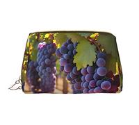WHJYCC Desert Grapes Cosmetic Bag, Large Waterproof Leather Cosmetic Bag, Portable Toiletry Bag for Women with Zipper, Travel Essentials, White, One Size