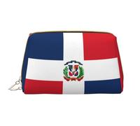 WHJYCC Dominican Republic Cosmetic Bag, Large Waterproof Leather Cosmetic Bag, Portable Toiletry Bag for Women with Zipper, Travel Essentials, White, One Size