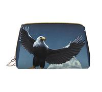 WHJYCC Eagle under the stars Cosmetic Bag, Large Waterproof Leather Cosmetic Bag, Portable Toiletry Bag for Women with Zipper, Travel Essentials, White, One Size
