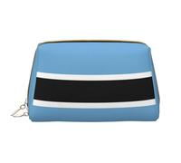 WHJYCC Flag of Botswana Cosmetic Bag, Large Waterproof Leather Cosmetic Bag, Portable Toiletry Bag for Women with Zipper, Travel Essentials, White, One Size