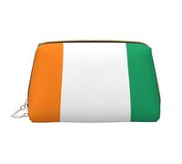 WHJYCC Flag of Cote d'Ivoire Cosmetic Bag, Large Waterproof Leather Cosmetic Bag, Portable Toiletry Bag for Women with Zipper, Travel Essentials, White, One Size